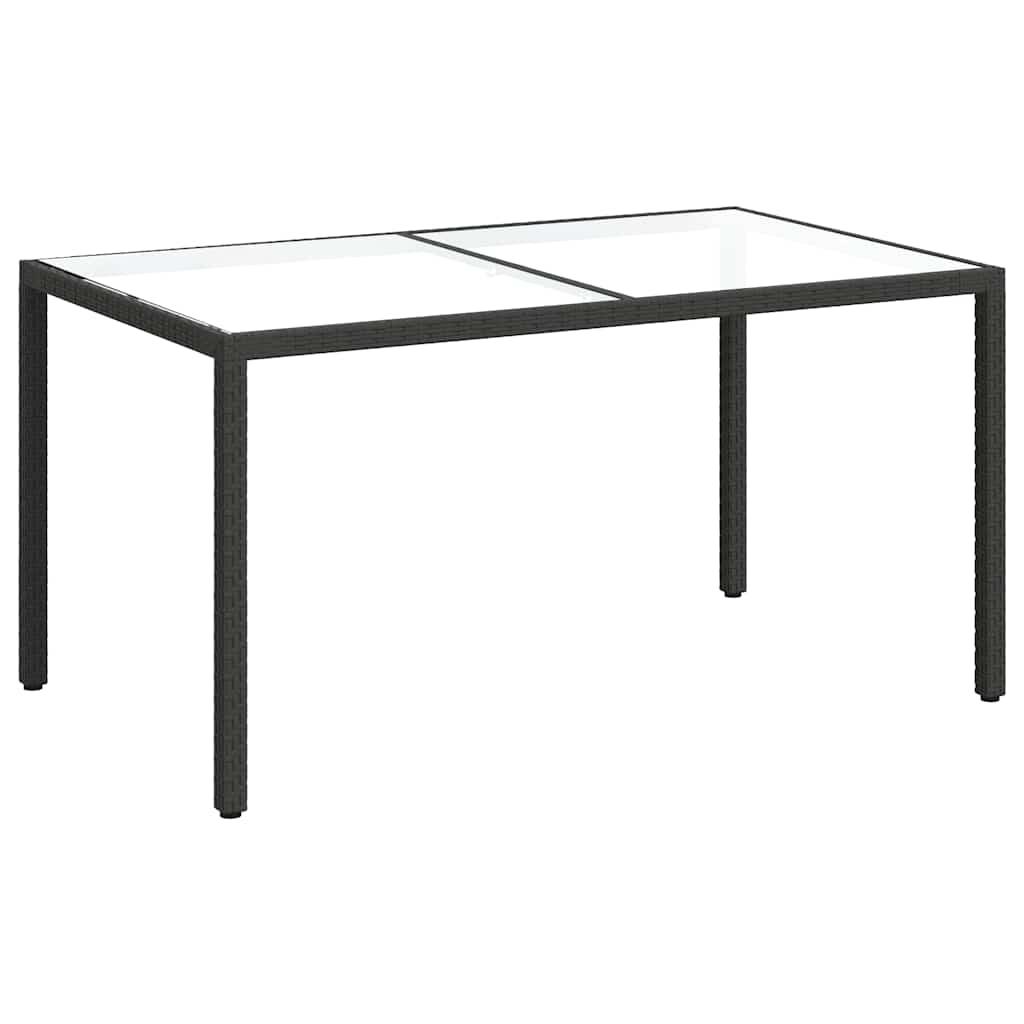 Mesa jardín vidrio templado ratán sintético beige 200x150x75 cm