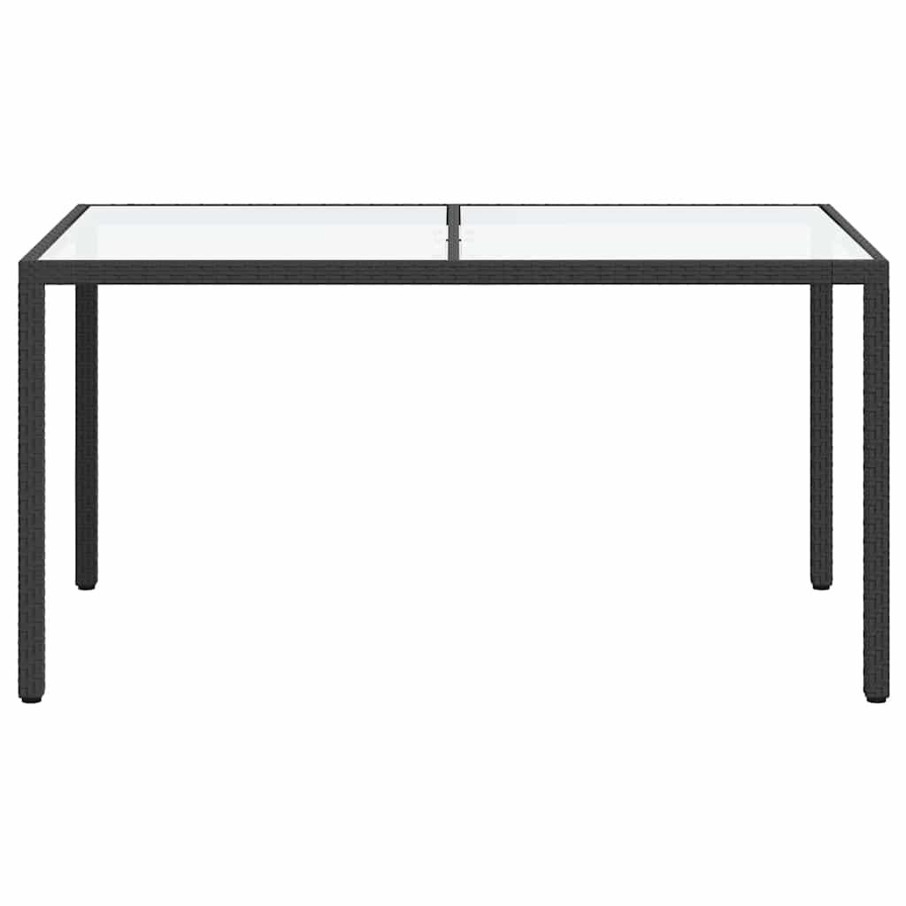 Mesa jardín vidrio templado ratán sintético beige 200x150x75 cm