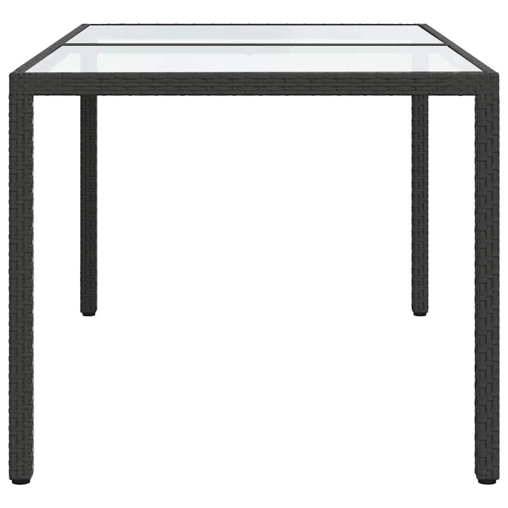 Mesa jardín vidrio templado ratán sintético beige 200x150x75 cm