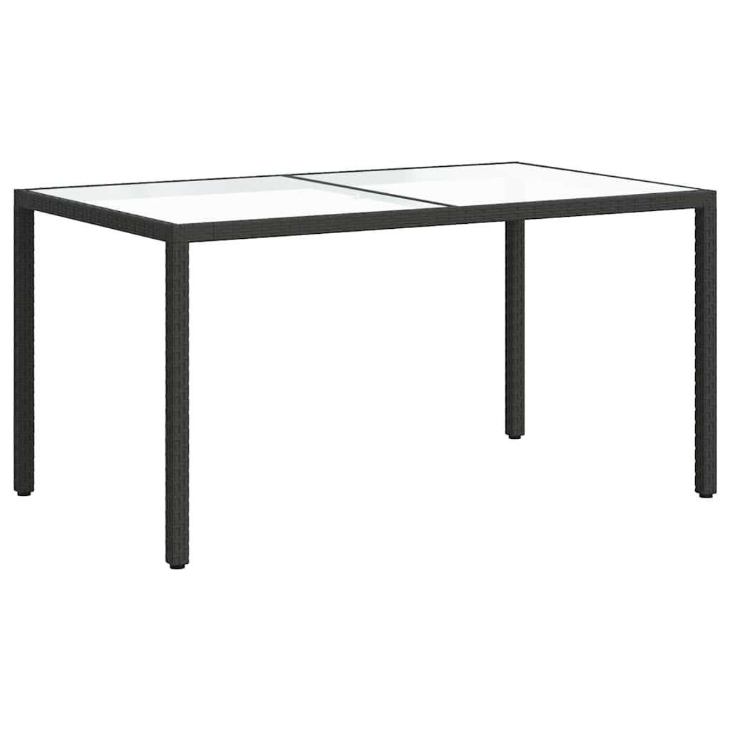 Mesa jardín vidrio templado ratán sintético beige 200x150x75 cm