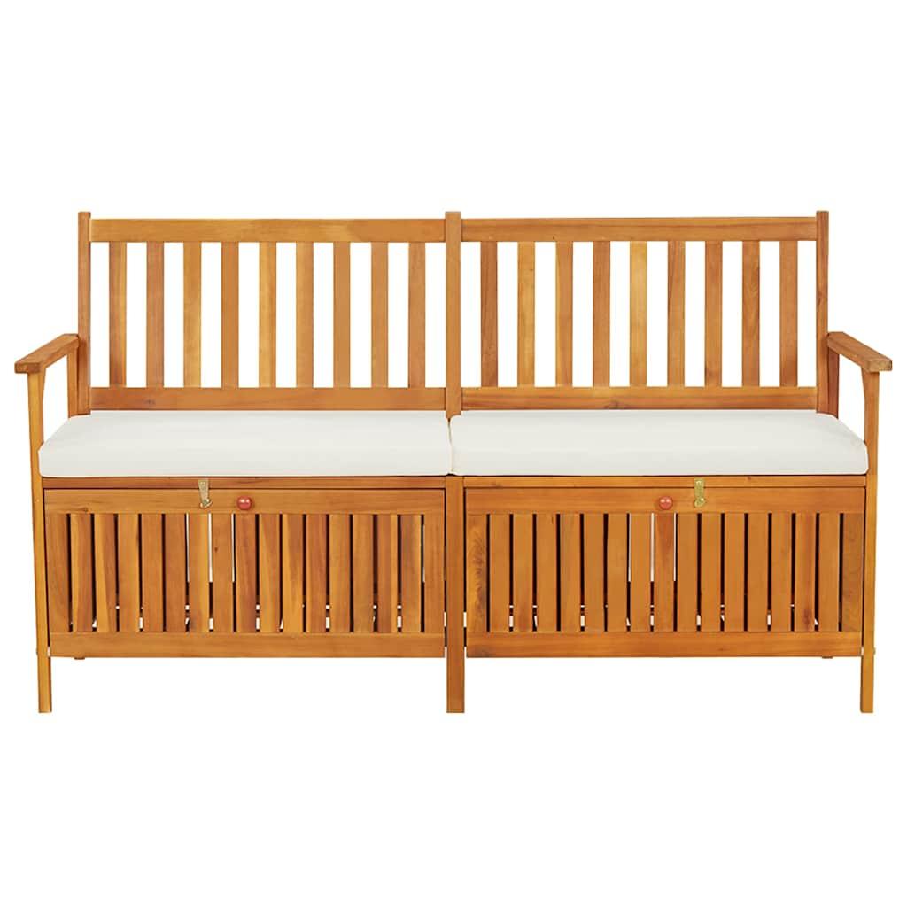 Banco de almacenaje con cojín madera maciza de acacia
