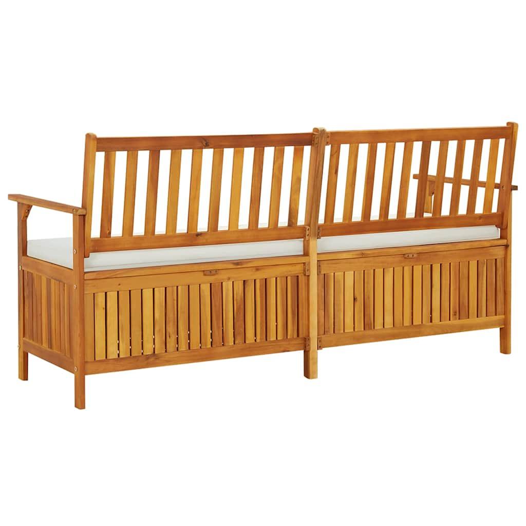 Banco de almacenaje con cojín madera maciza de acacia