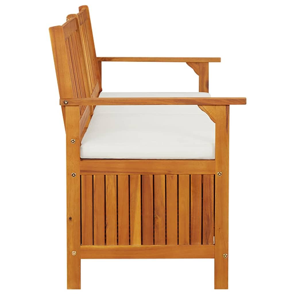 Banco de almacenaje con cojín madera maciza de acacia
