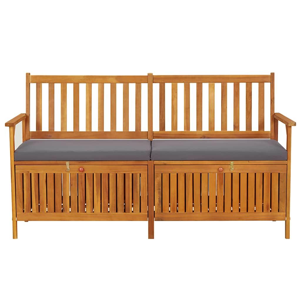 Banco de almacenaje con cojín madera maciza de acacia