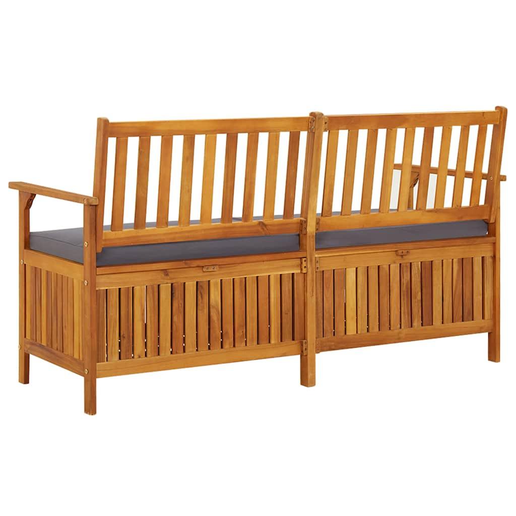 Banco de almacenaje con cojín madera maciza de acacia