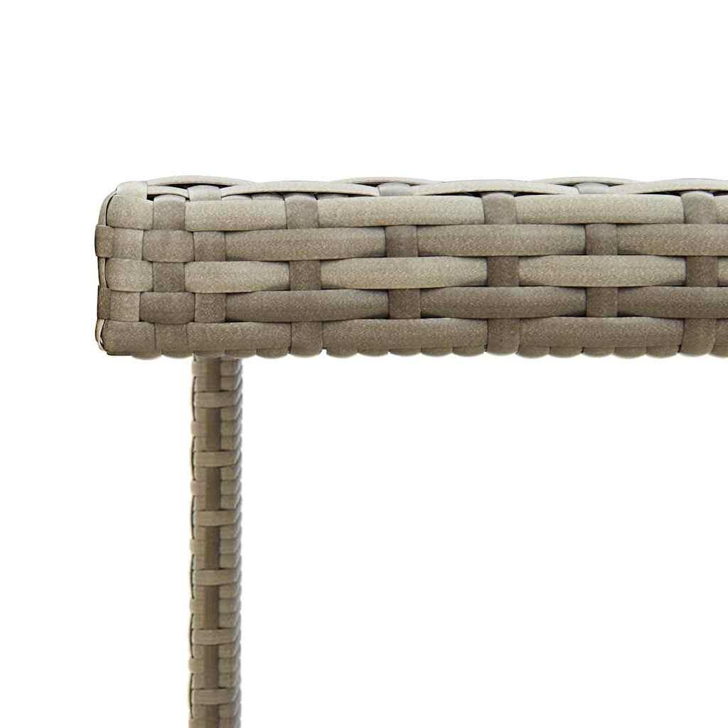 Mesa de jardín ratán sintético y vidrio marrón 109x107x74 cm
