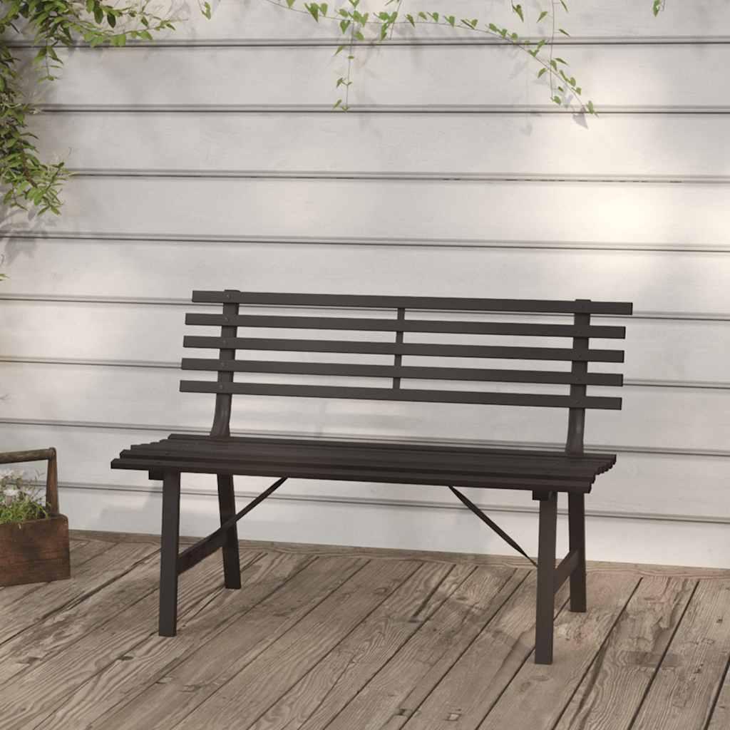 Banco de jardín de acero marrón envejecido 132 cm
