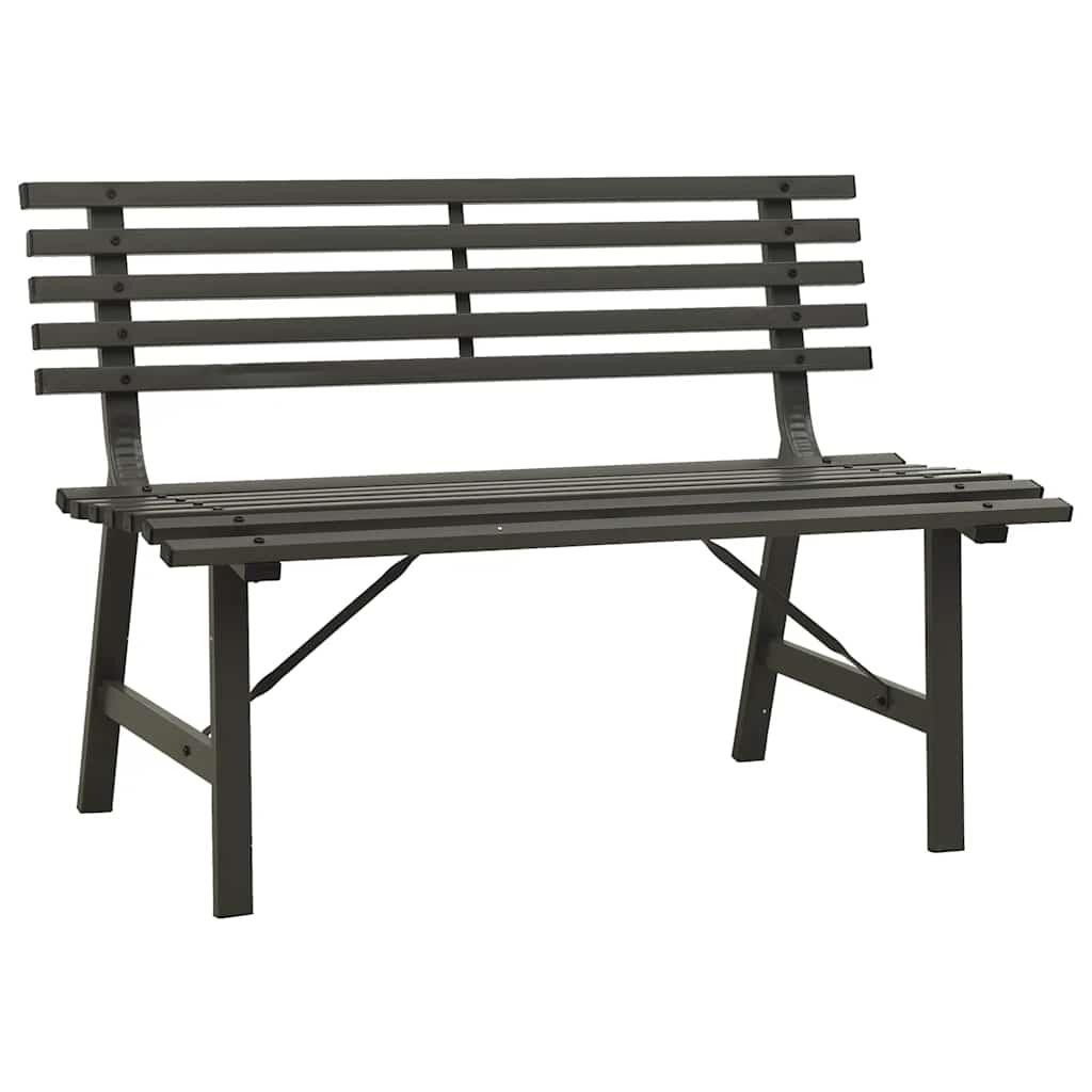 Banco de jardín de acero marrón envejecido 132 cm