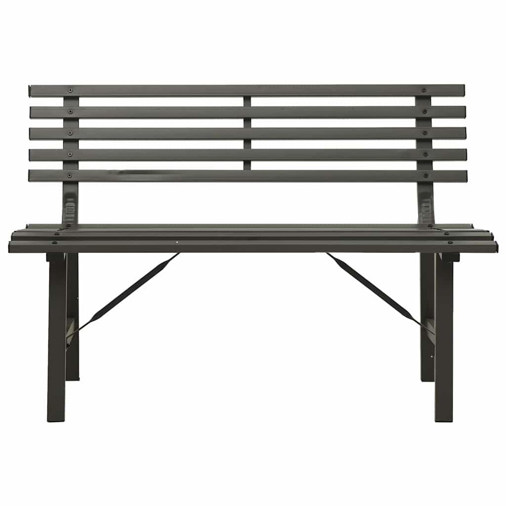 Banco de jardín de acero marrón envejecido 132 cm