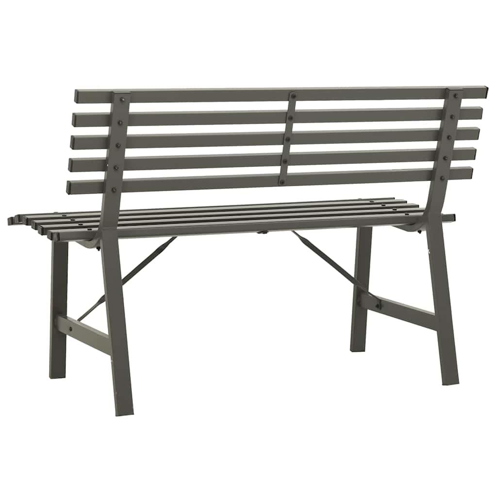 Banco de jardín de acero marrón envejecido 132 cm