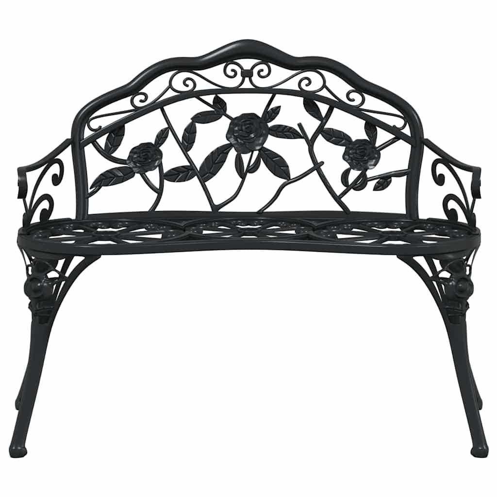 Banco de jardín de aluminio fundido blanco 100 cm