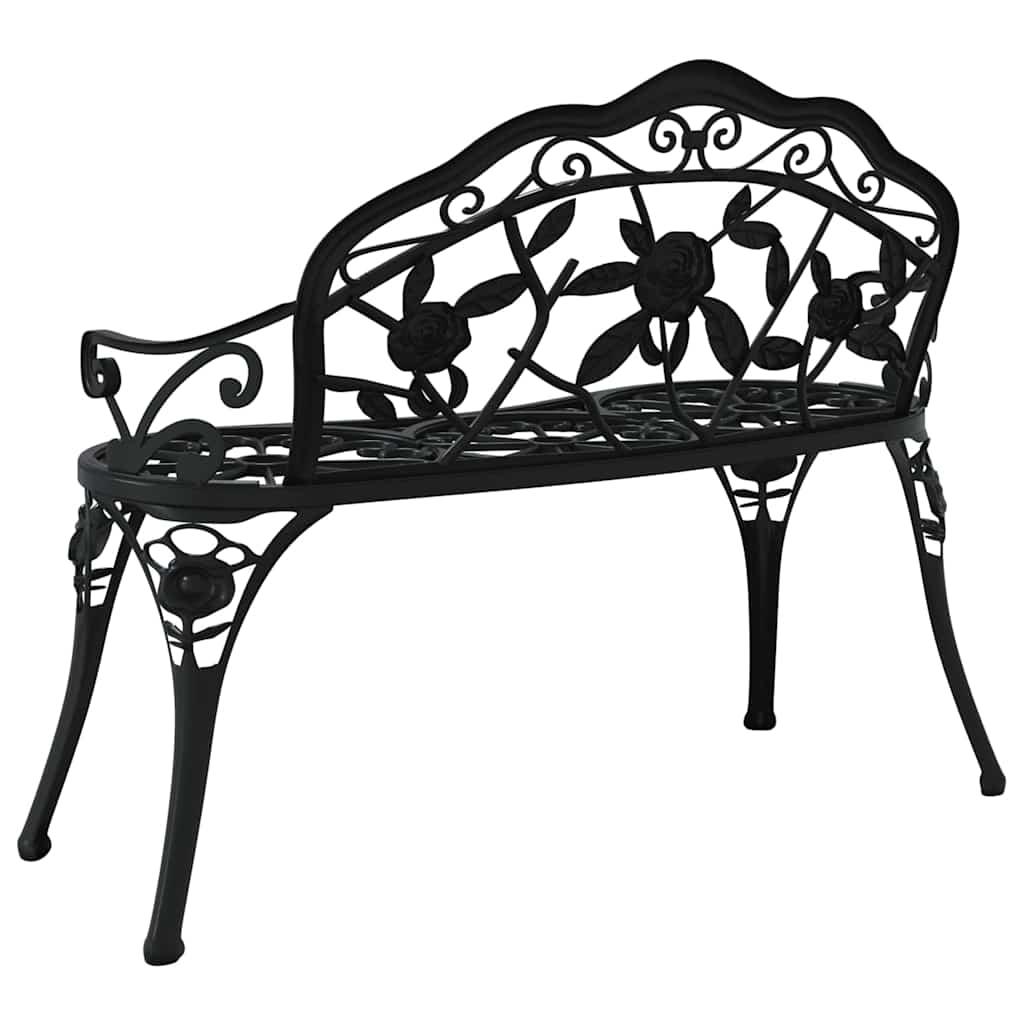 Banco de jardín de aluminio fundido blanco 100 cm