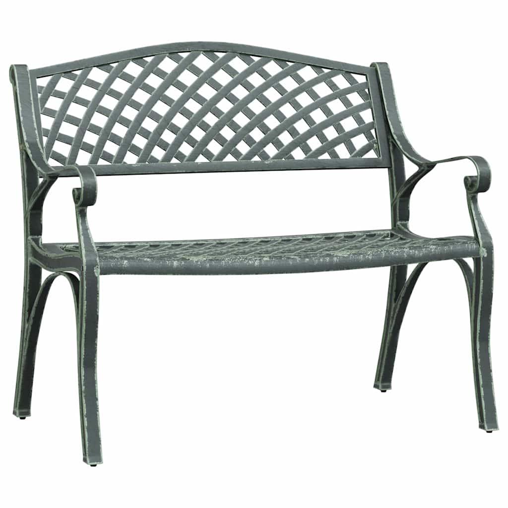 Banco de jardín de aluminio fundido blanco 102 cm