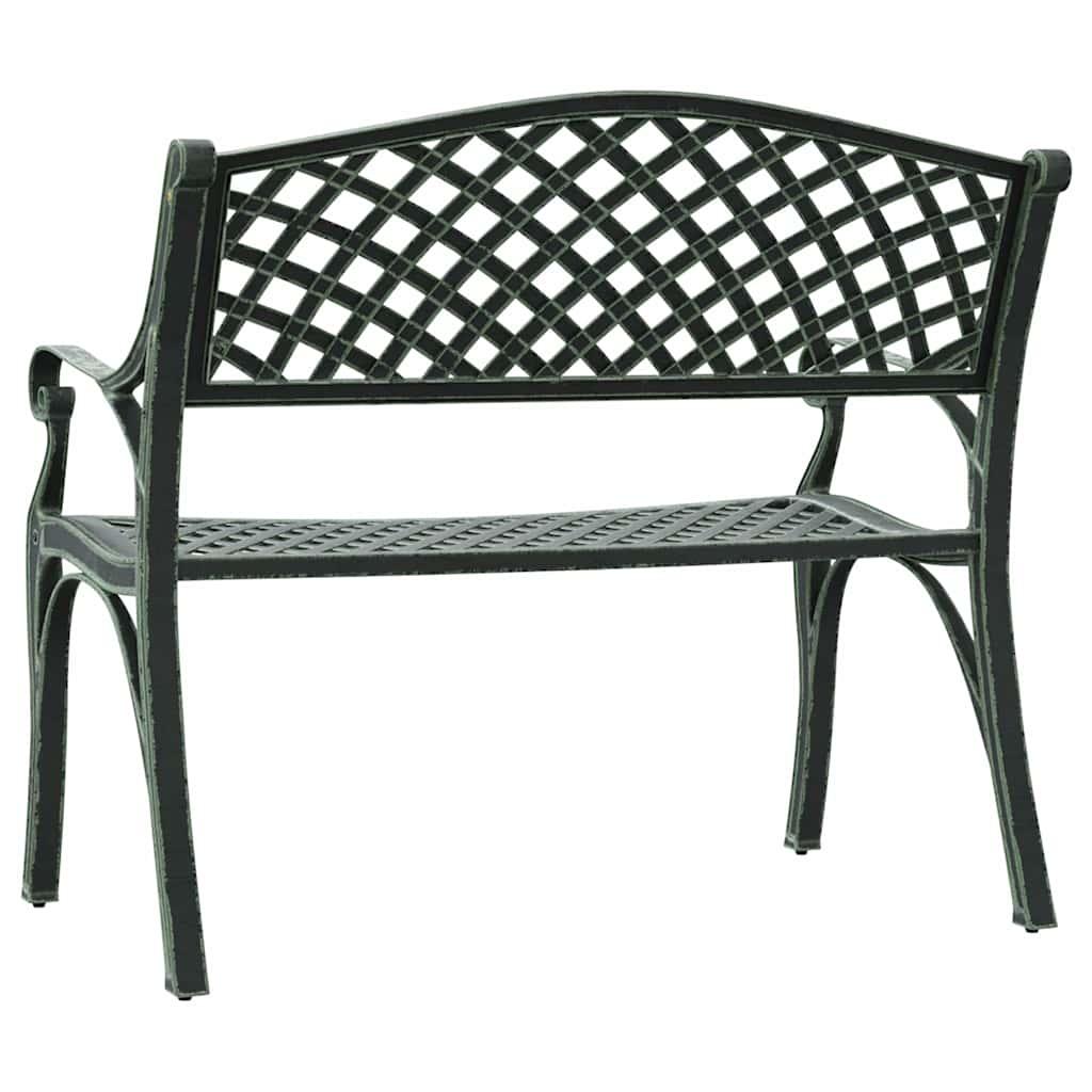 Banco de jardín de aluminio fundido blanco 102 cm