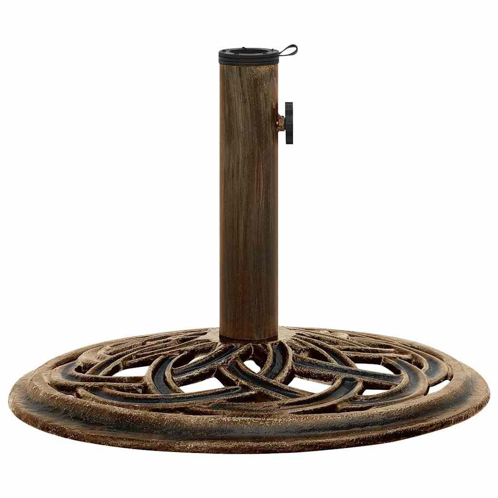 Base de sombrilla de hierro fundido negro y bronce 9 kg 40 cm