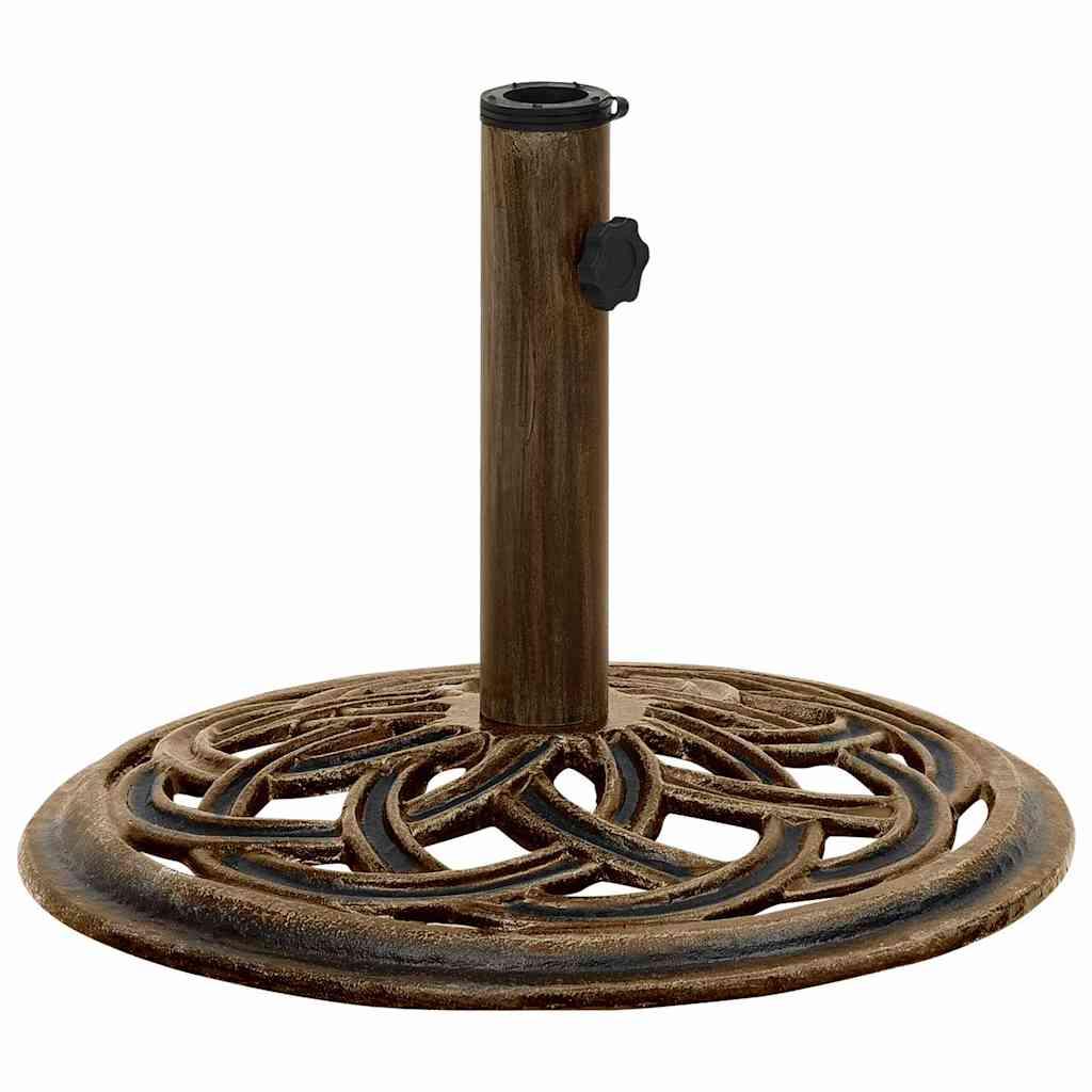 Base de sombrilla de hierro fundido negro y bronce 9 kg 40 cm