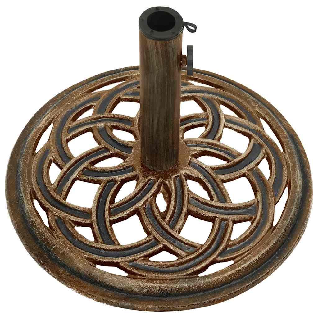 Base de sombrilla de hierro fundido negro y bronce 9 kg 40 cm