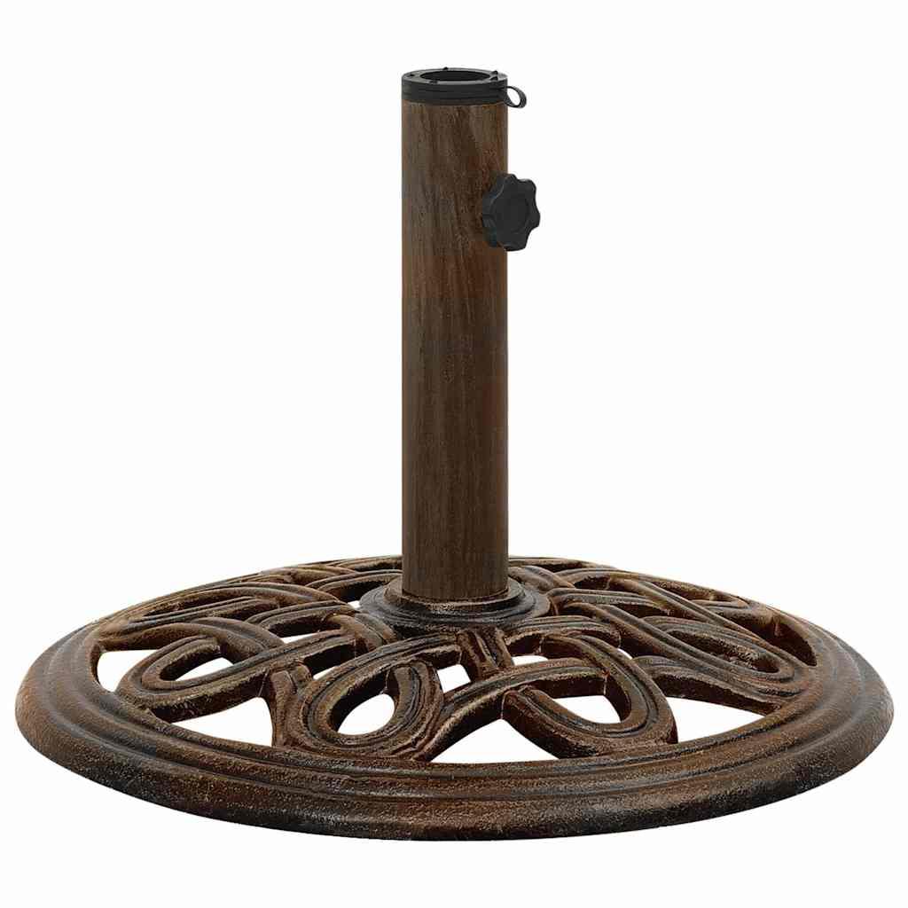 Base de sombrilla de hierro fundido negro y bronce 9 kg 40 cm