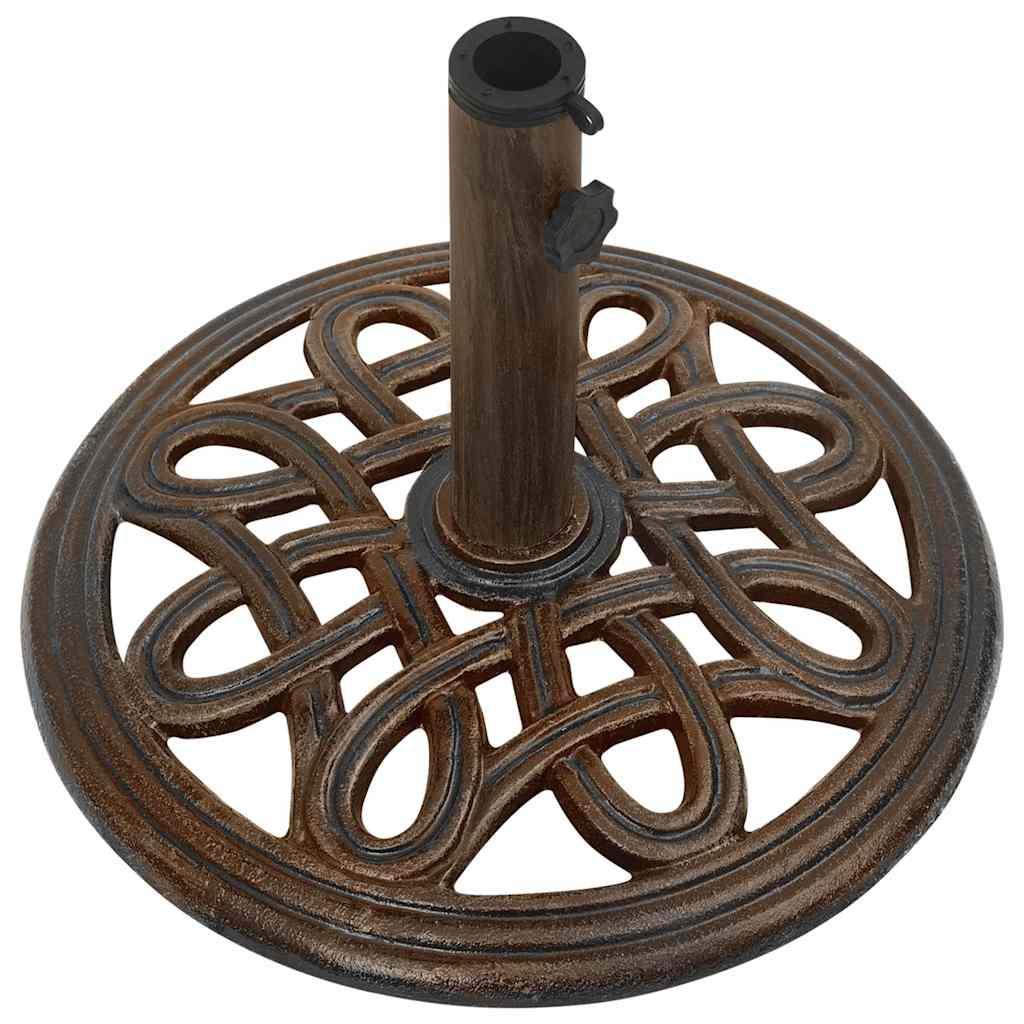 Base de sombrilla de hierro fundido negro y bronce 9 kg 40 cm