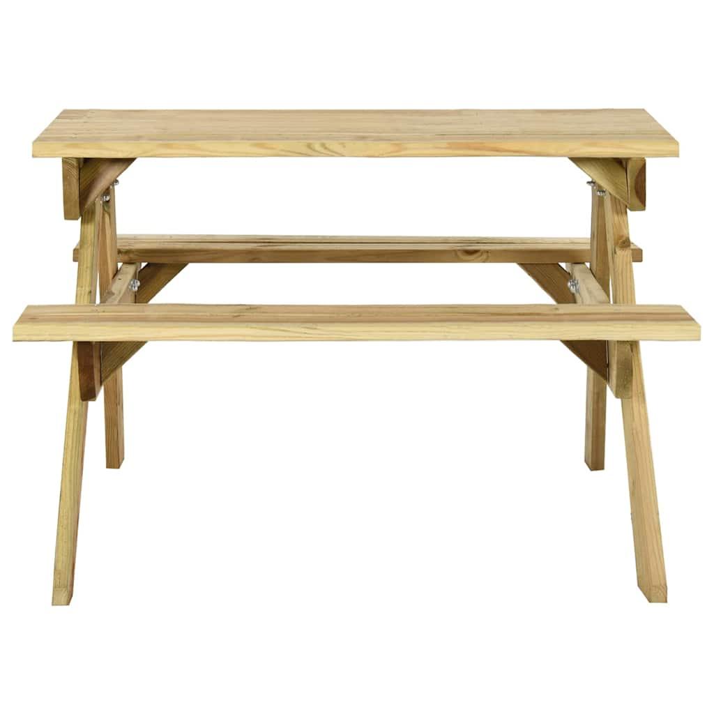Mesa de picnic con bancos madera pino impregnada