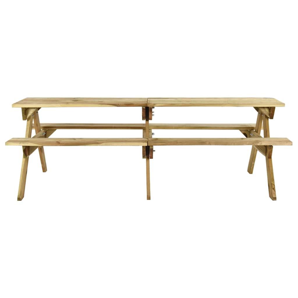 Mesa de pícnic con bancos 220x122x72 cm madera pino impregnada
