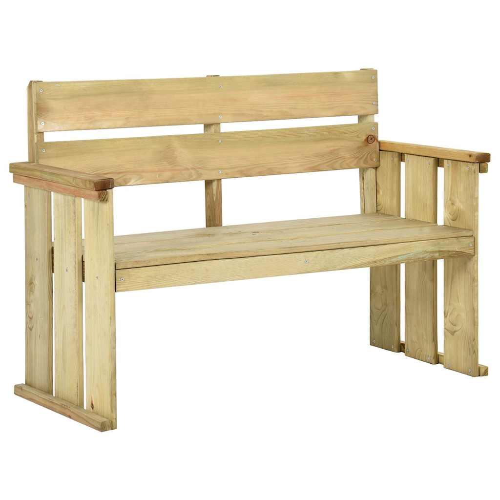 Banco de jardín de madera de pino impregnada 239 cm