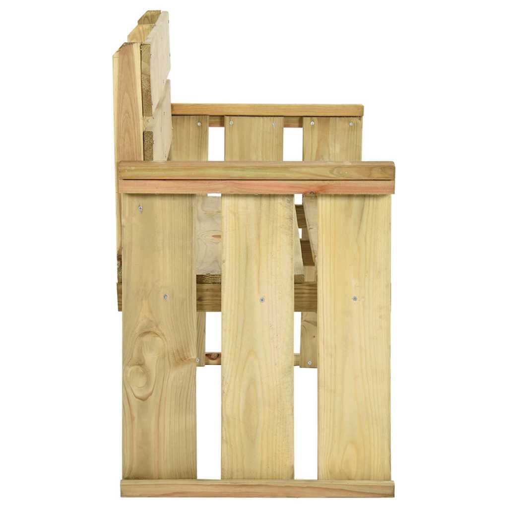 Banco de jardín de madera de pino impregnada 239 cm