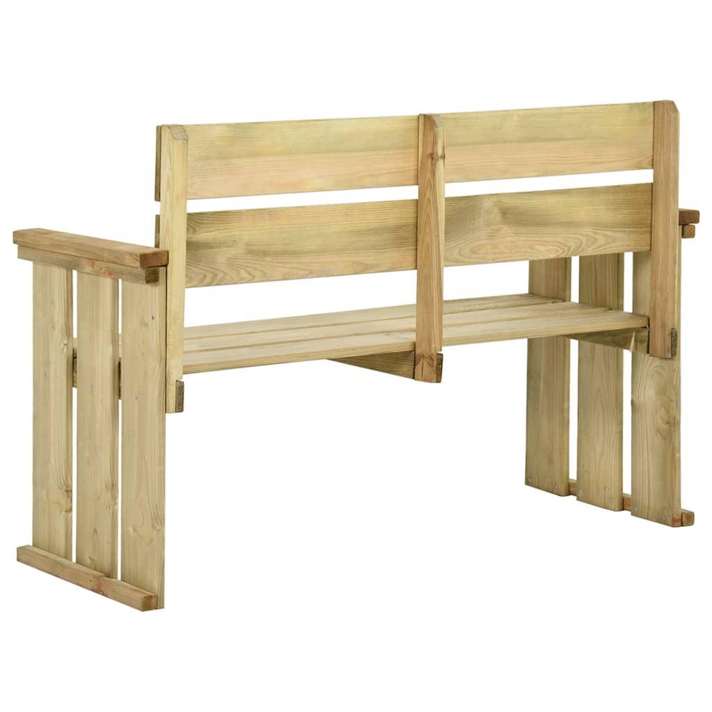 Banco de jardín de madera de pino impregnada 239 cm