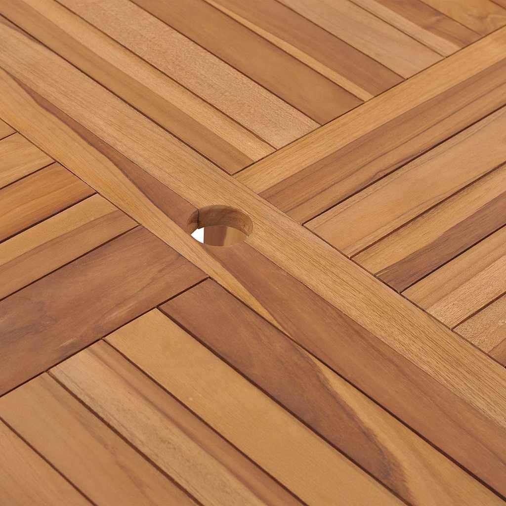 Mesa de comedor para jardín madera maciza de teca 120x70x77 cm