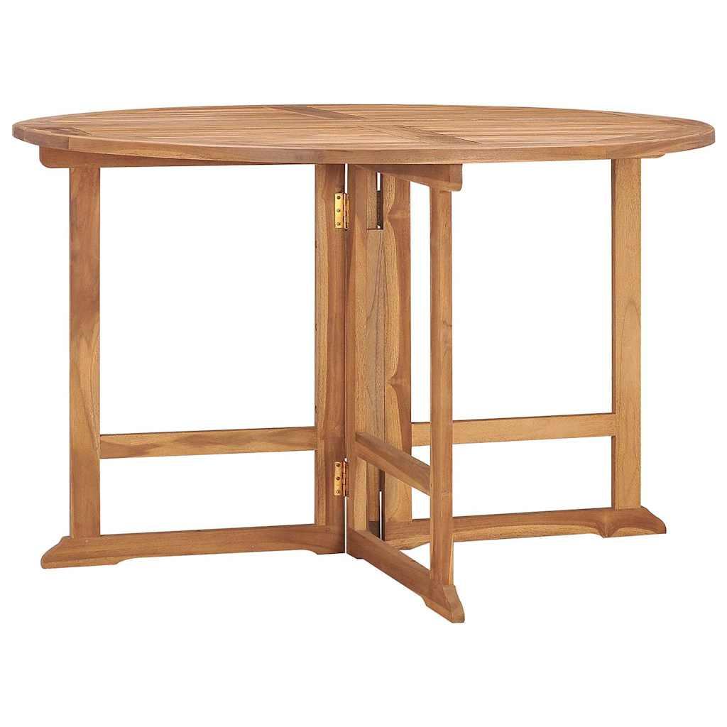 Mesa de comedor de jardín plegable teca maciza 110x110x75 cm