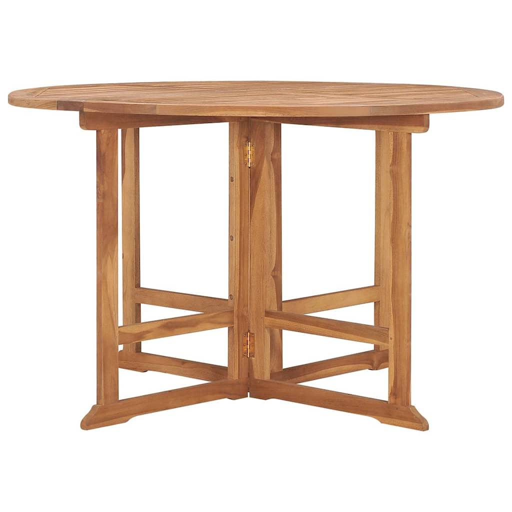 Mesa de comedor de jardín plegable teca maciza 110x110x75 cm
