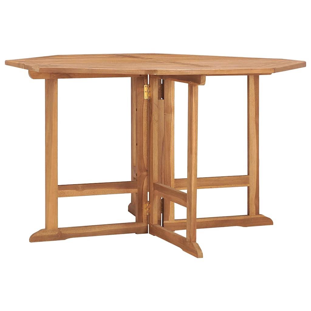 Mesa de comedor de jardín plegable teca maciza
