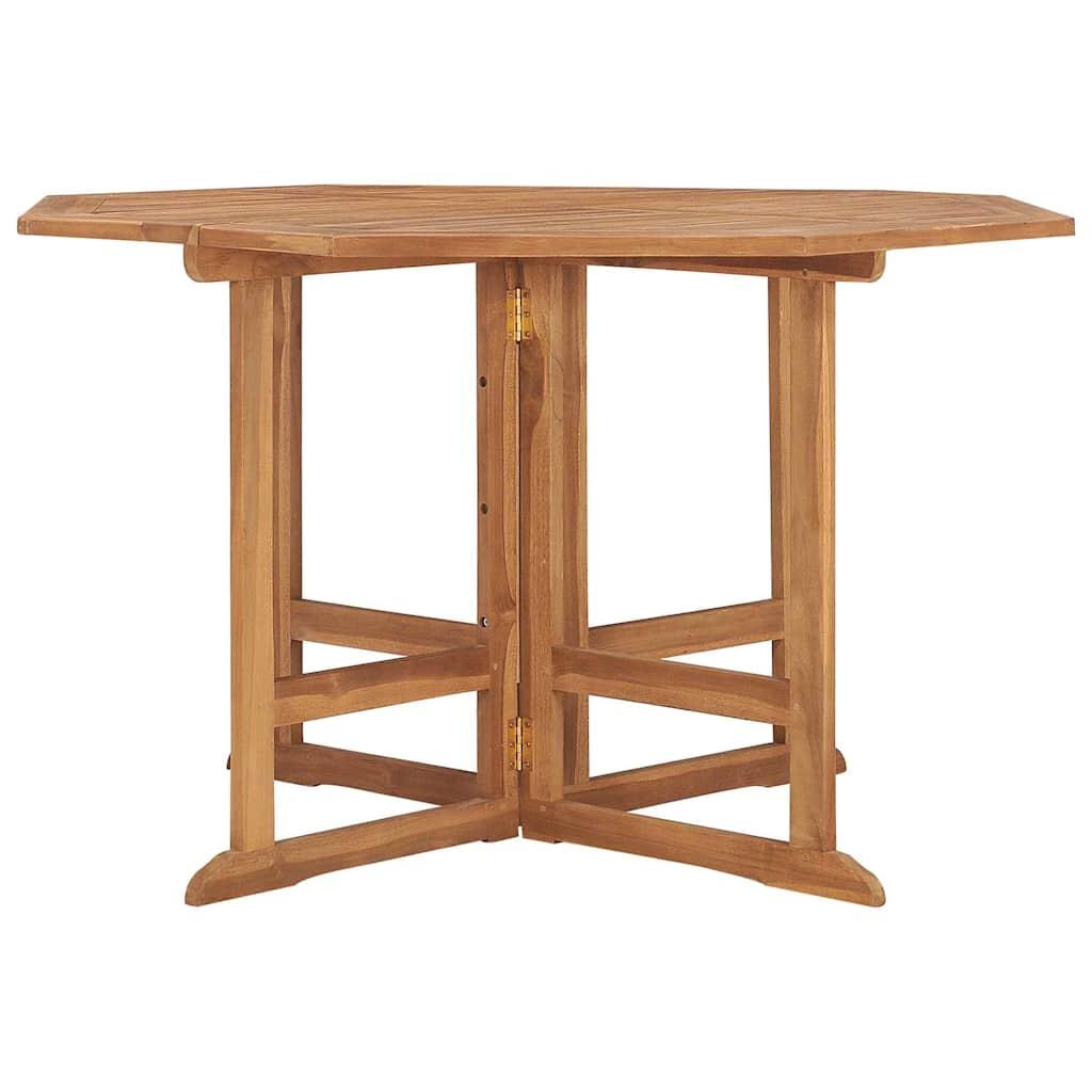 Mesa de comedor de jardín plegable teca maciza
