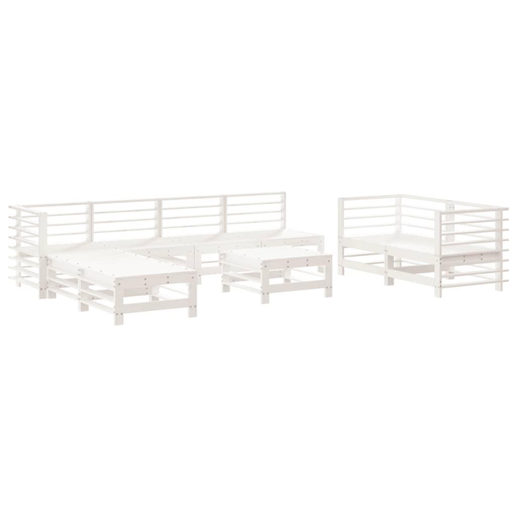Mesa y taburetes altos jardín 9 pzas madera maciza