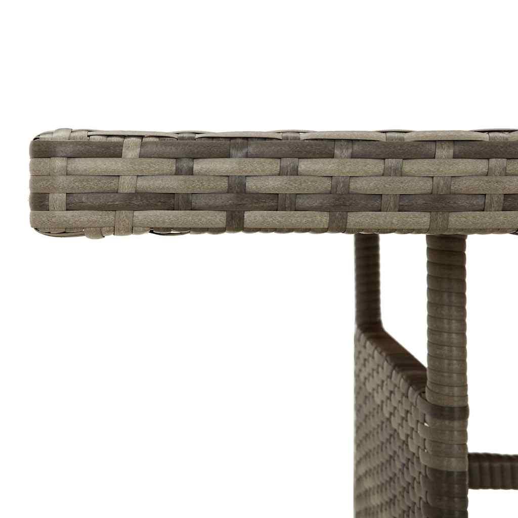 Mesa de jardín ratán PE y acacia maciza negro 160x70x72 cm