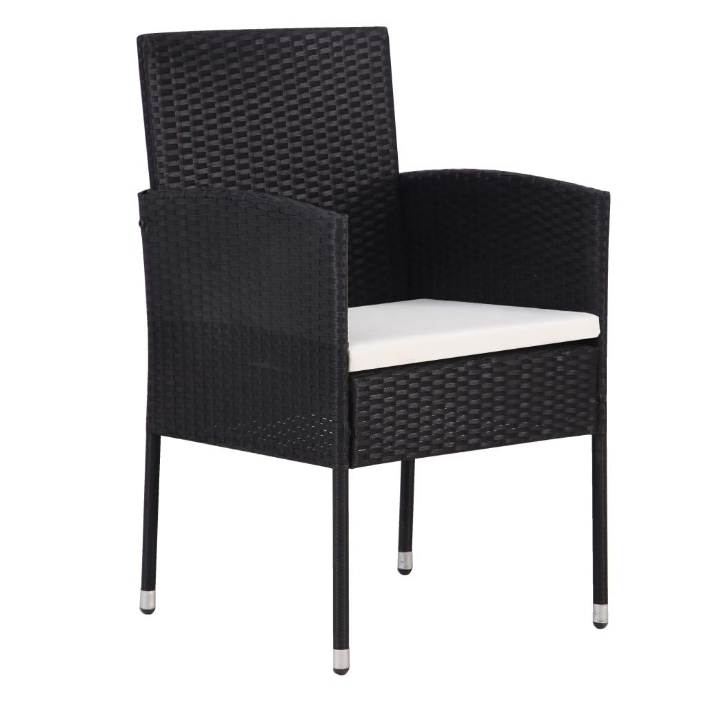 Sillas jardín cojines 4 uds ratán sintético negro 54x62,5x89 cm