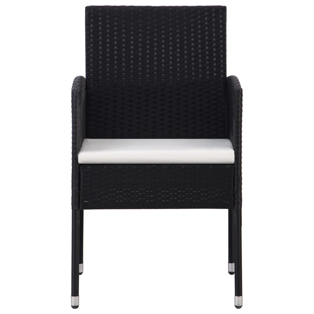 Sillas jardín cojines 4 uds ratán sintético negro 54x62,5x89 cm