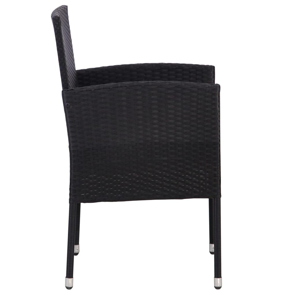 Sillas jardín cojines 4 uds ratán sintético negro 54x62,5x89 cm