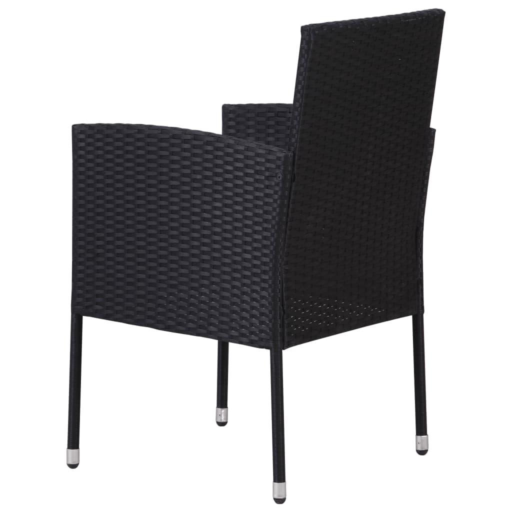 Sillas jardín cojines 4 uds ratán sintético negro 54x62,5x89 cm