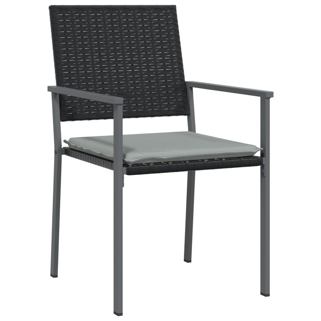Sillas jardín y cojines 4 uds ratán sintético marrón 56x59x84cm