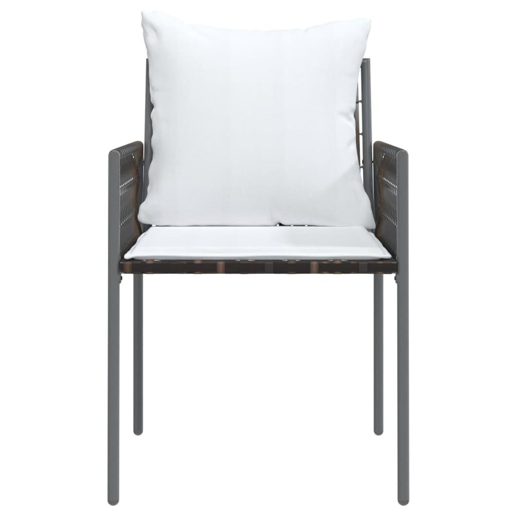 Sillas jardín y cojines 6 uds ratán sintético marrón 56x59x84cm
