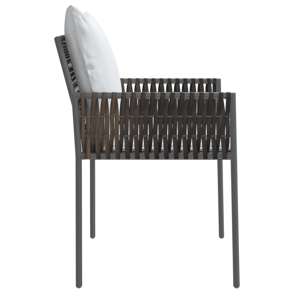 Sillas jardín y cojines 6 uds ratán sintético marrón 56x59x84cm