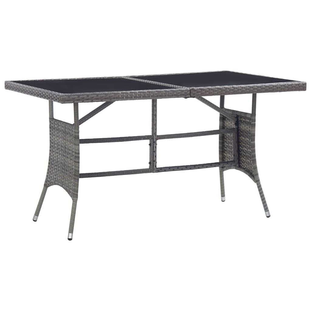 Mesa de jardín 140x80x74 cm ratán sintético negro