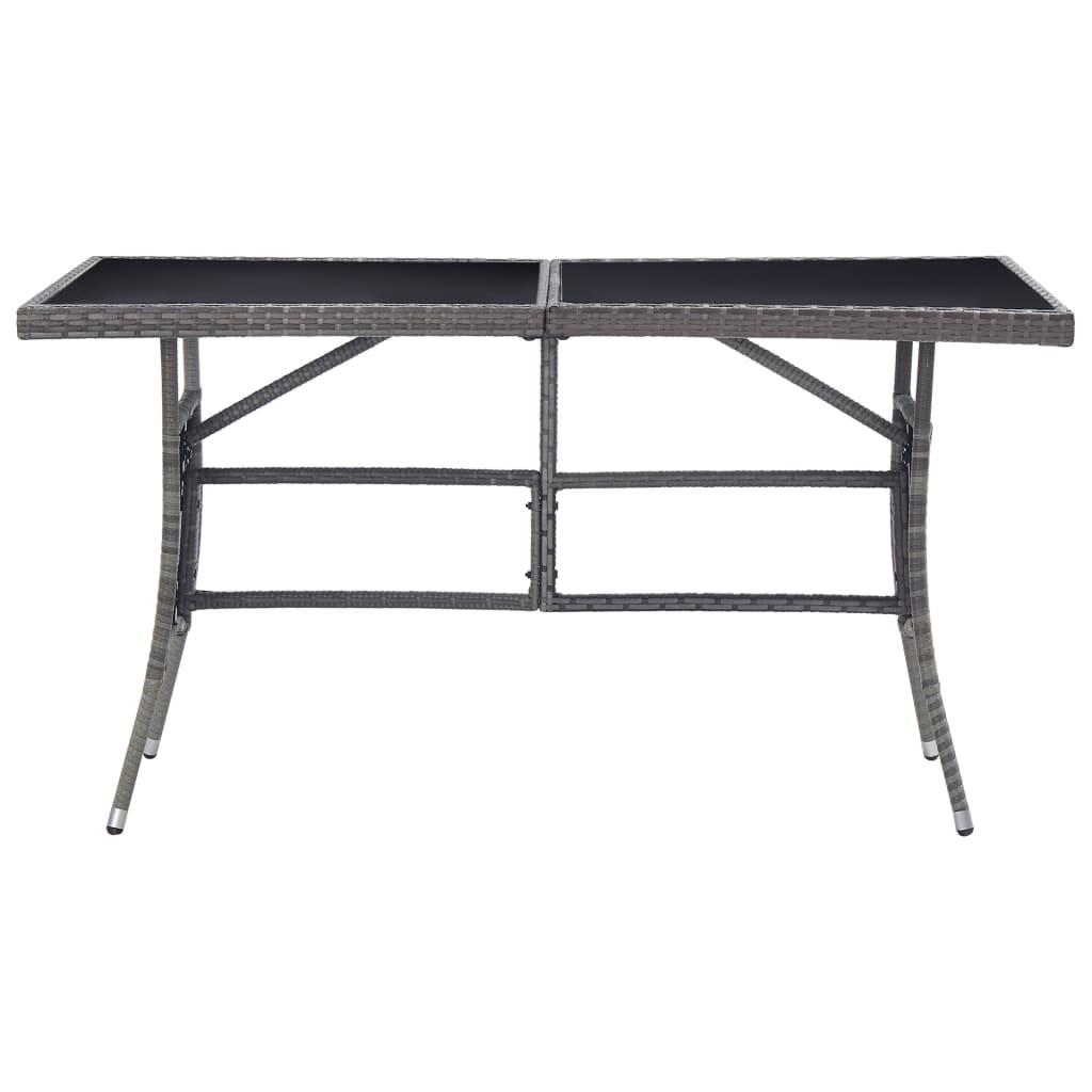 Mesa de jardín 140x80x74 cm ratán sintético negro
