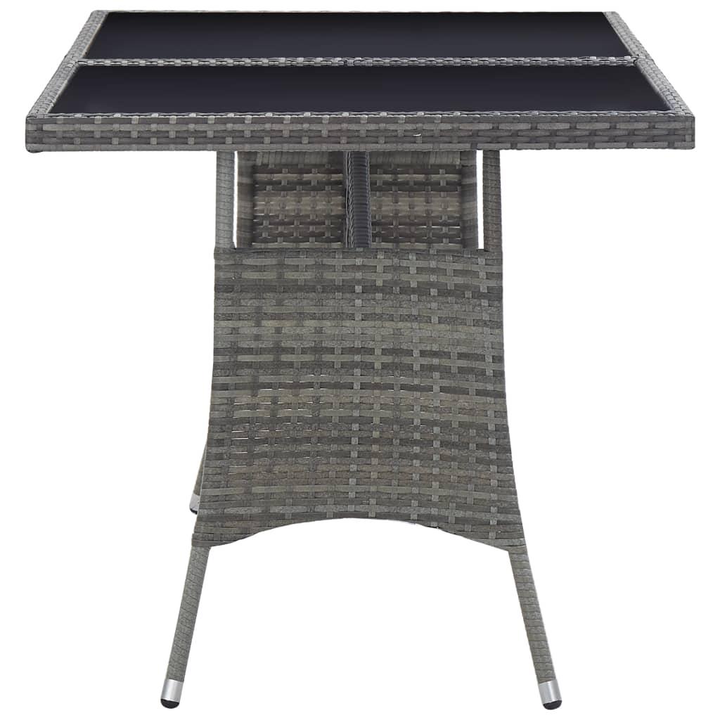 Mesa de jardín 140x80x74 cm ratán sintético negro