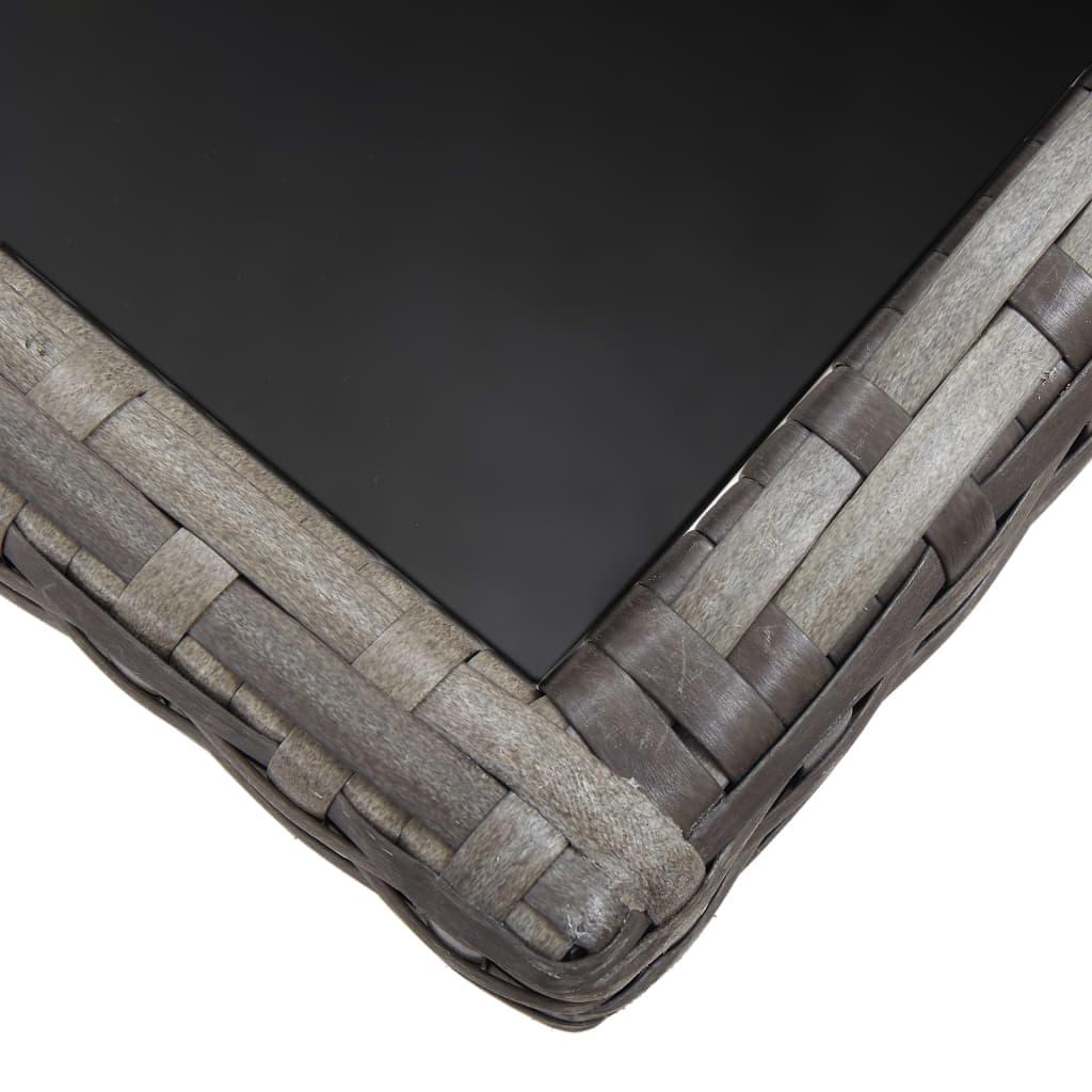 Mesa de jardín 140x80x74 cm ratán sintético negro