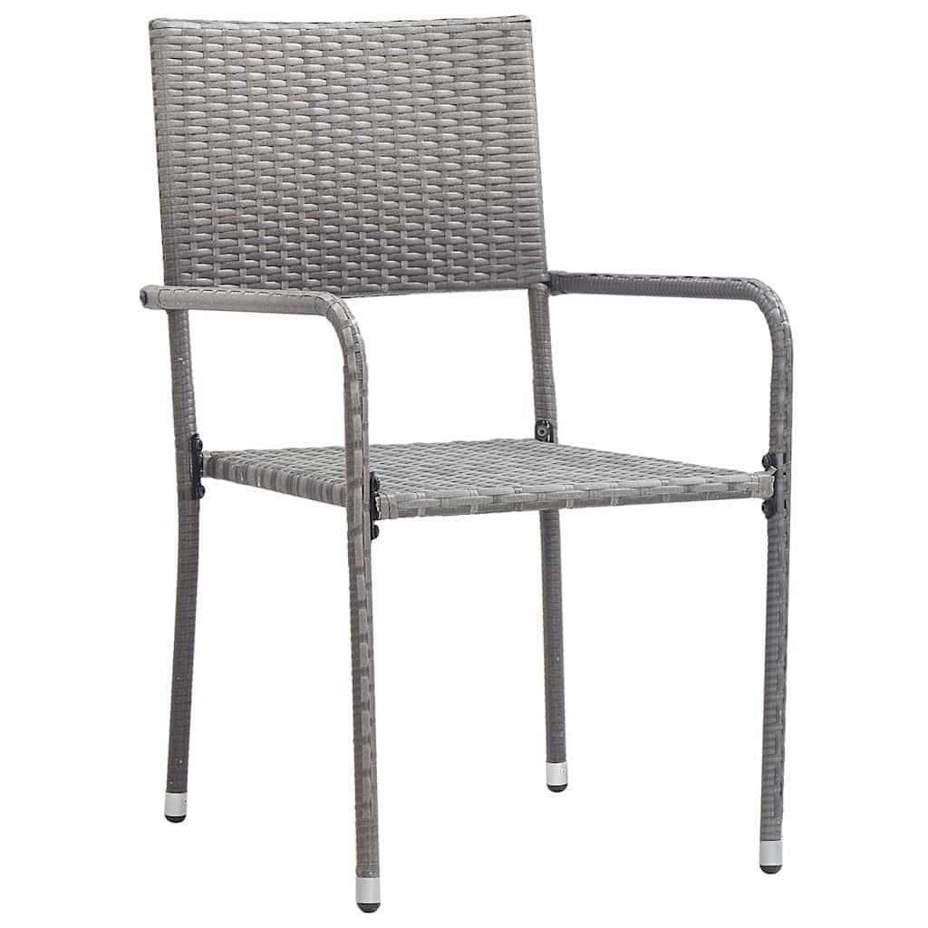 Sillas comedor de jardín apilables 2 uds ratán sintético negro
