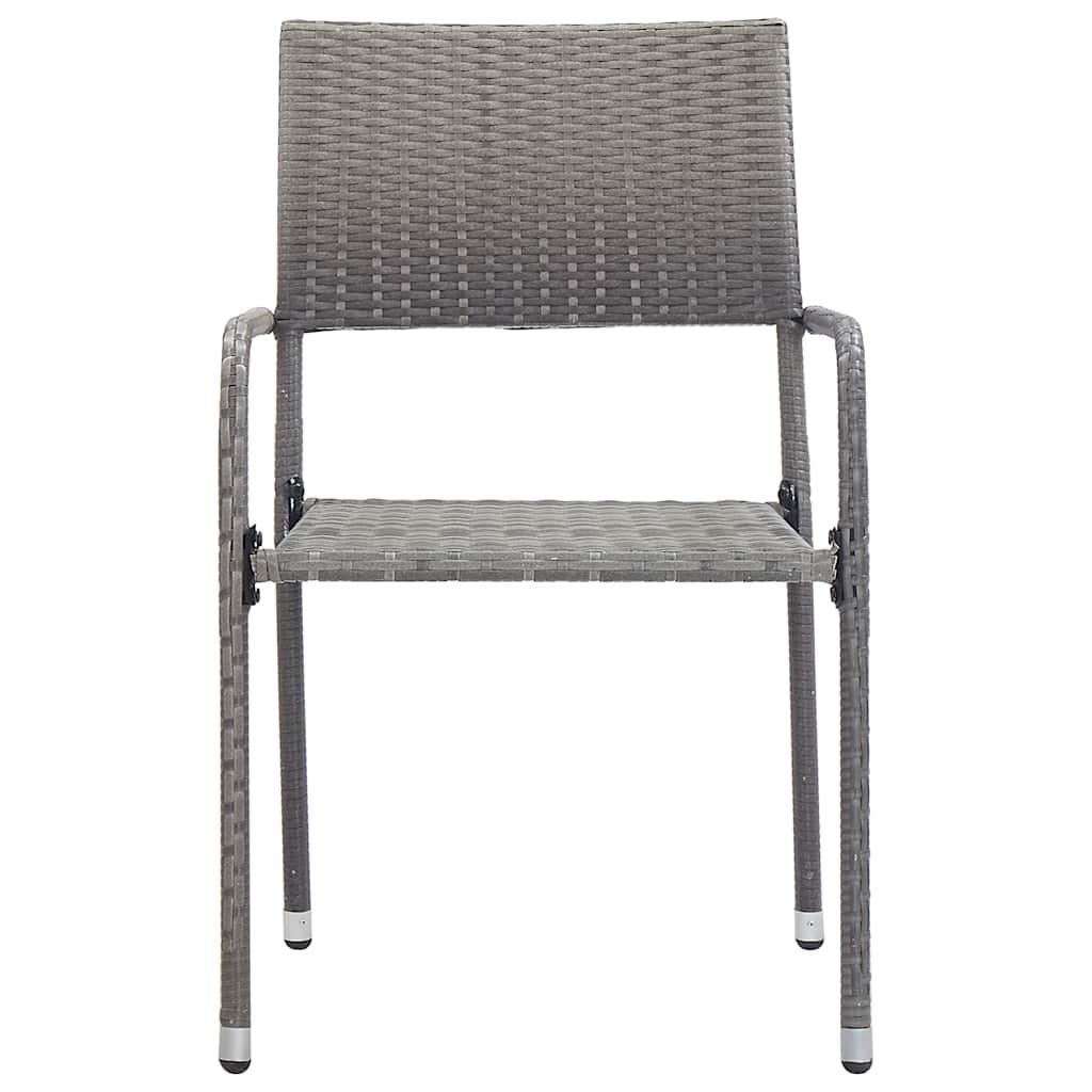 Sillas comedor de jardín apilables 2 uds ratán sintético negro
