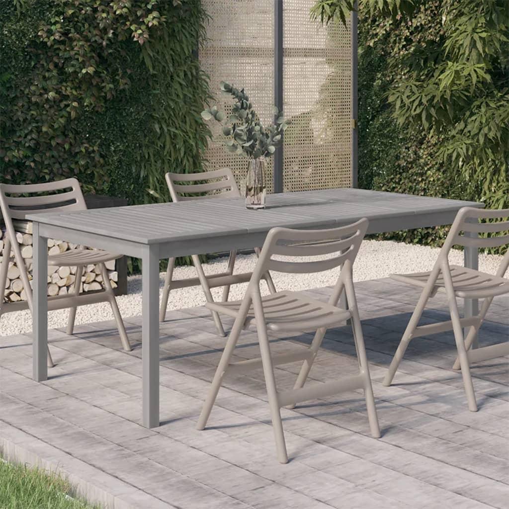 Mesa de jardín madera maciza acacia negro y marrón 123x60x74 cm