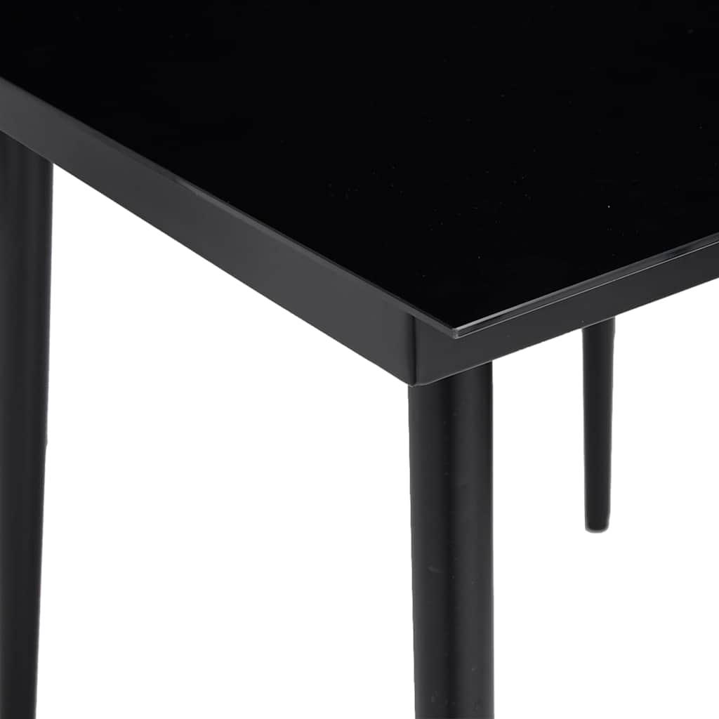 Mesa de comedor de jardín acero y vidrio negra 150x80x74 cm